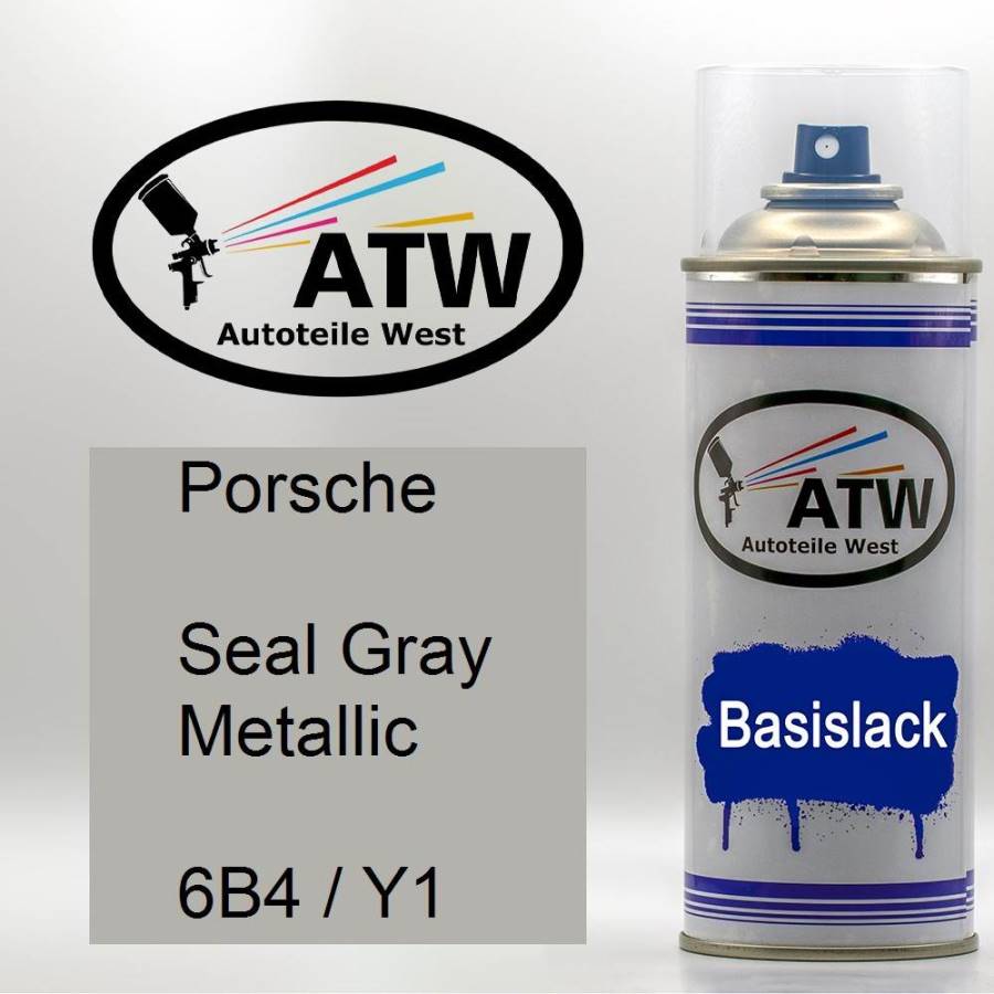 Porsche, Seal Gray Metallic, 6B4 / Y1: 400ml Sprühdose, von ATW Autoteile West.